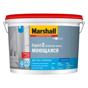 Краска Marshall Export 2 глубокоматовая латексная для стен и потолков BW 9л