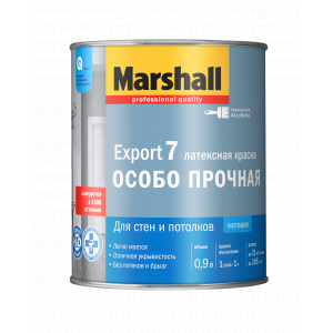 Краска Marshall Export 7 матовая латексная для стен и потолков BW 0.9л