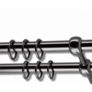 Карниз DDA DIY16 металлический 2-рядный, открытый кронштейн, Черный никель 2,4м
