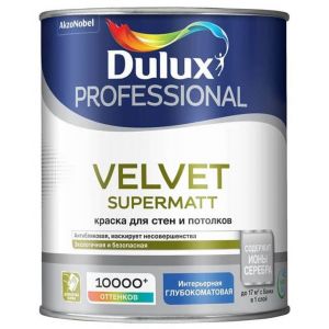 Краска Dulux Professional Velvet Supermatt глубокоматовая для стен и потолков BC 0,9л