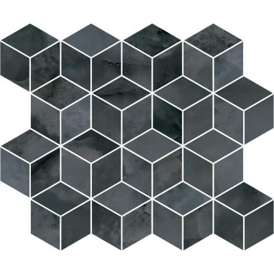 Плитка T017/14024 Джардини темный серый мозаичный декор 45х37,5