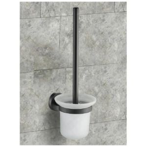Ершик для туалета подвеснойк матовое стекло Haiba  HB8710 BLACK в блистере