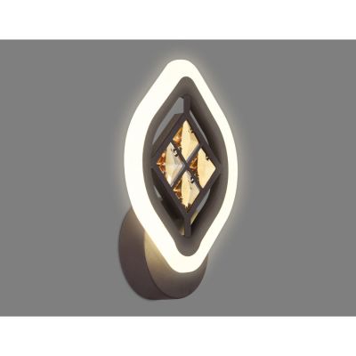 Светильник светодиодный настенный Ambrella FA278 12W кофе/янтарь, с хрусталем