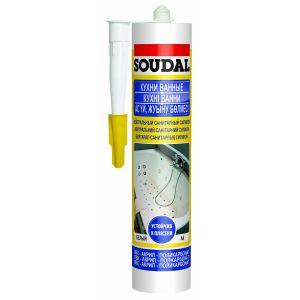 Герметик SOUDAL силикон нейтральный санитарный белый 280мл
