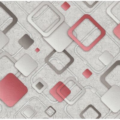 Обои МОФ Ромбы 6275-5 бумажные дуплекс 0,53x10,05м, серый красный