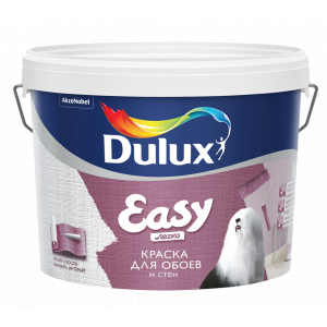 Краска Dulux Easy матовая для обоев и стен BW 10л