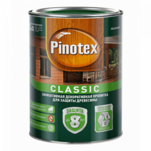 Пропитка декоративная для защиты древесины Pinotex Classic CLR (база под колеровку) 1л.
