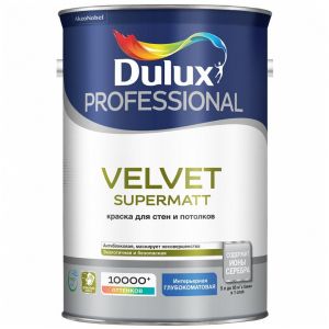 Краска Dulux Professional Velvet Supermatt глубокоматовая для стен и потолков BM 4,8л